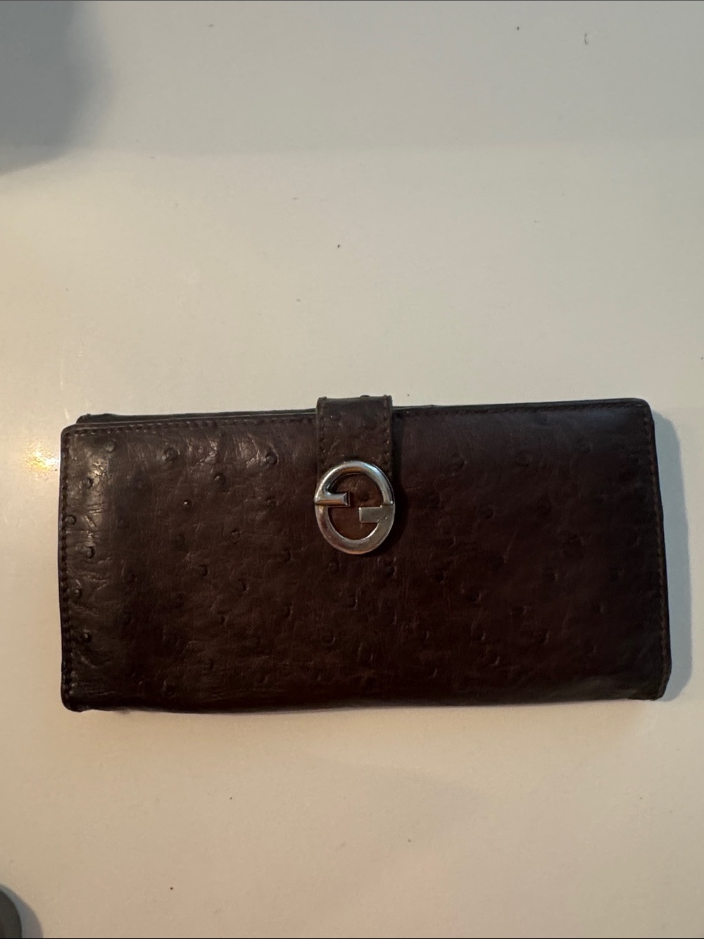 Gucci Brown Leather Continental Wallet with Silver Logo